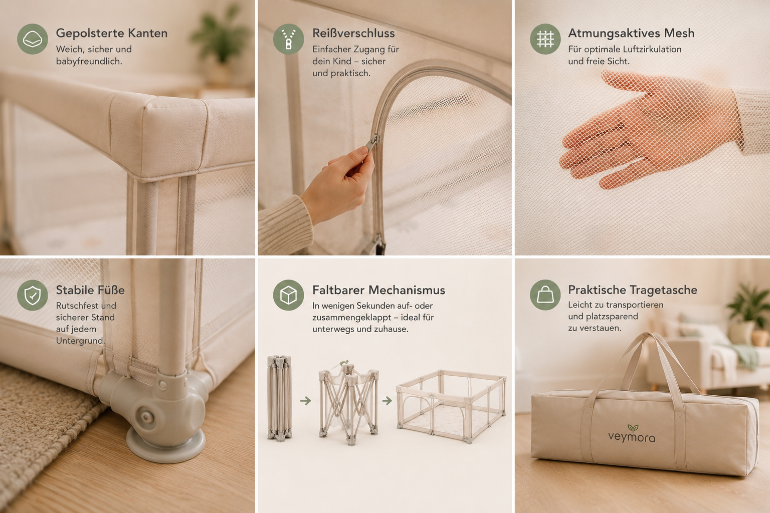 Veymora Feature-Übersicht – alle 6 Produktfeatures