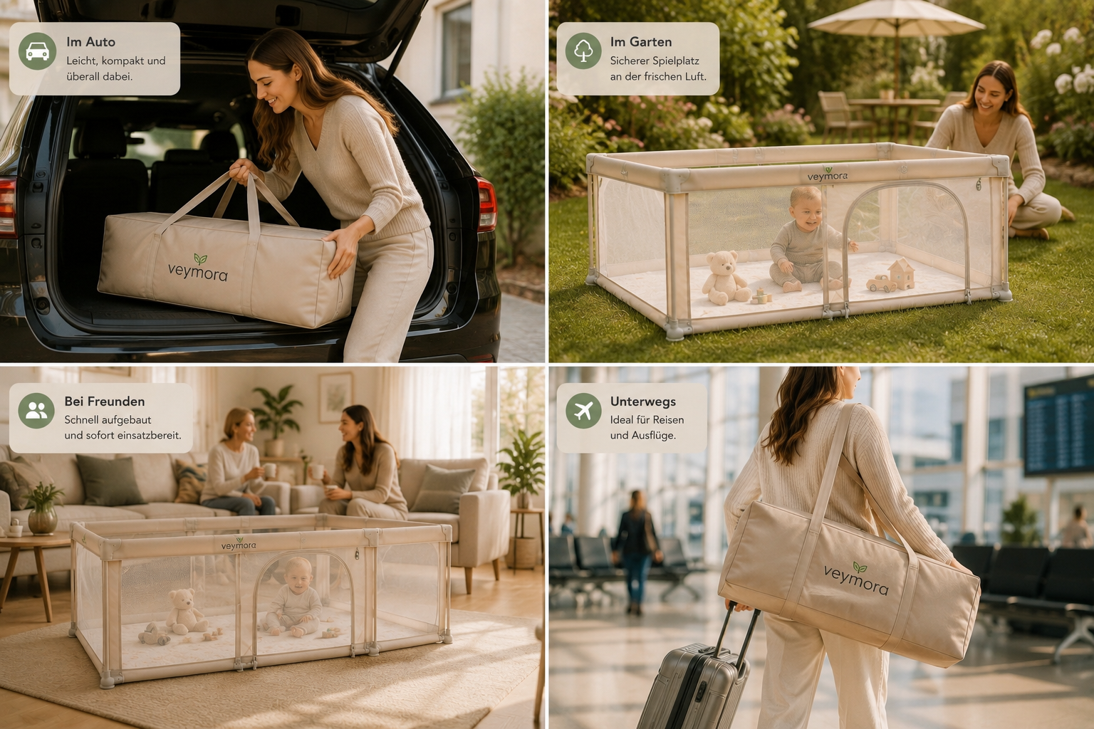 Veymora Lifestyle – im Auto, Garten, bei Freunden, unterwegs